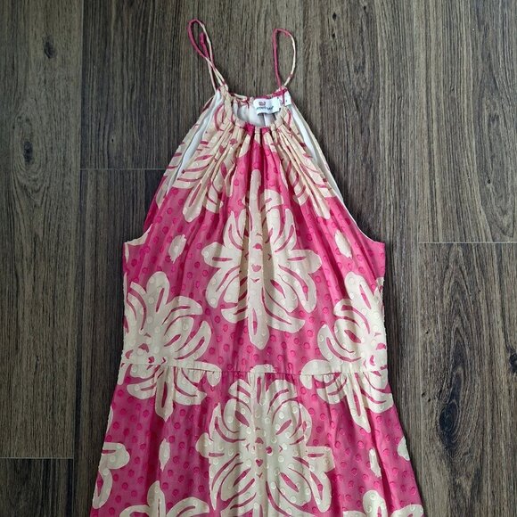 💙 Vineyard Vines Sleeveless Silk Floral Maxi Dress Lined Slits Size 4 - Picture 4 of 10